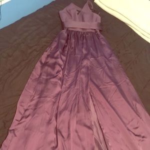 Long Purple Gown with split and back out